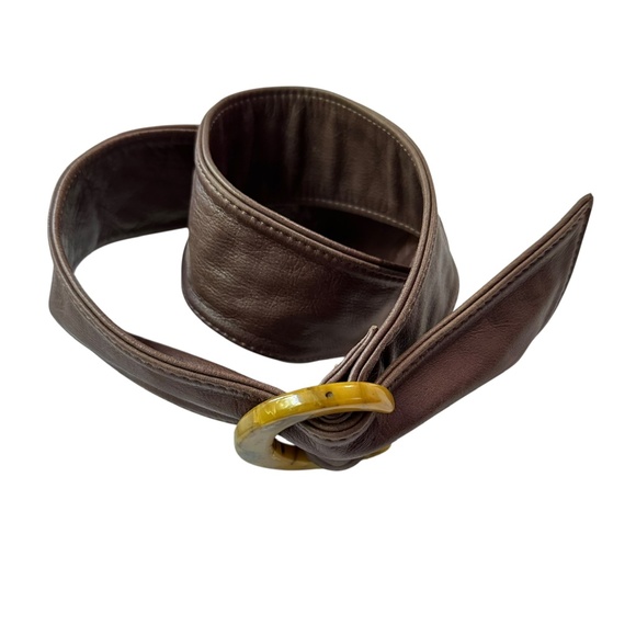 Genuine VICTORIA TEA Brown Genuine Leather Belt For Women Small - Picture 6 of 9